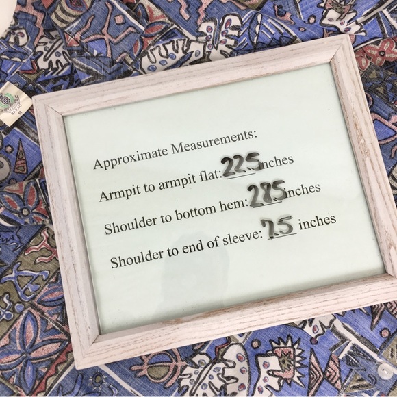 Vintage 90s Men’s Hawaiian Tribal Button Down Shirt Royal Creations Hawaii Blue - Picture 10 of 11